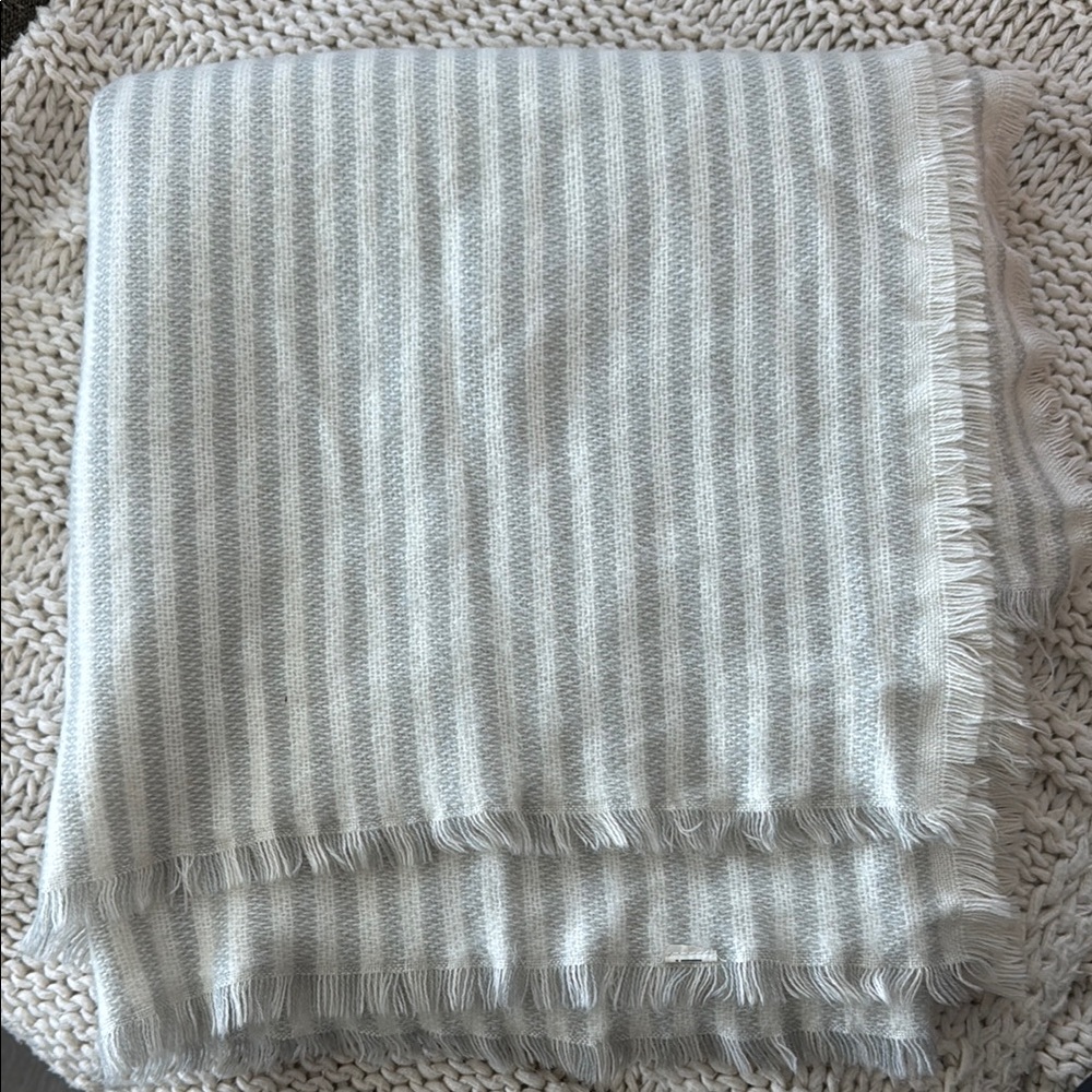 Striped Fringe Oversized Scarf